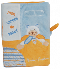 Doudou et compagnie Prot&egrave;ge carnet de sant&eacute; Celestin le chat