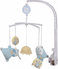 Doudou et compagnie Mobile musical lapin bleu