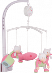 Doudou et compagnie Mobile musical chat anis / rose