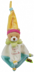 Doudou et compagnie Mini doudou color&eacute; ours jaune