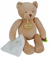 Doudou et compagnie Ours avec mouchoir marron