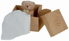 Doudou et compagnie Ours mouchoir bo&icirc;te fleur