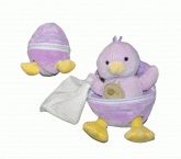Poussin avec doudou violet