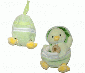 Poussin avec doudou vert