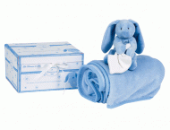 Coffret couverture + doudou bleu