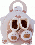 Chaussons hochet Monster chien blanc