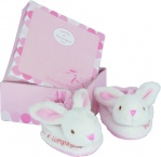 Coffret chaussons lapin Bonbon rose