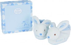 Coffret chaussons lapin Bonbon bleu