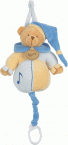 Boite a musique Ours colerette bleu