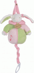 Boite a musique lapin colerette rose
