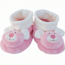 Chaussons hochet Monster souris rose