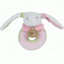 Hochet noeud lapin colerette rose