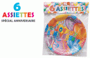 6 assiettes joyeux anniversaire
