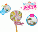 Serviette bonbon jaune vert rose