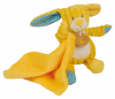 Pantin avec doudou lapin jaune