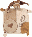 Doudou ours marron Patchwork