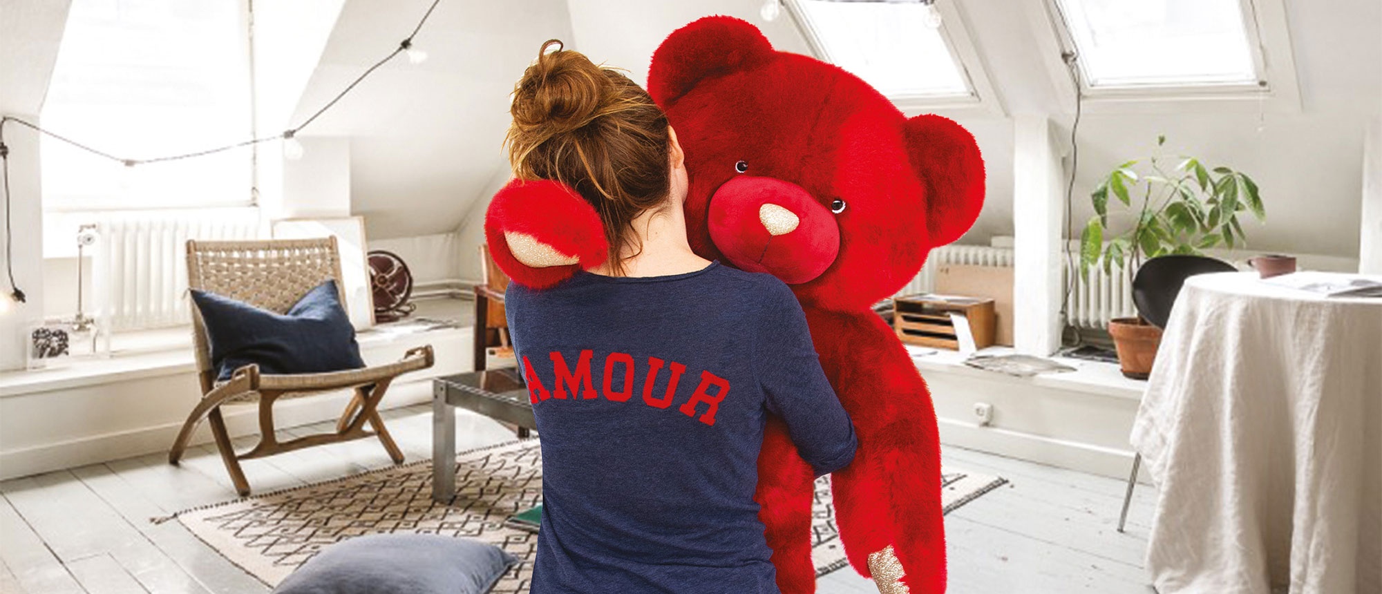 Ours en peluche rouge baiser- Collection - Doudou et compagnie