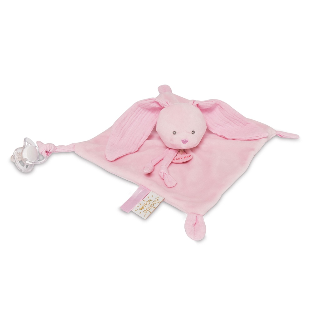 Doudou lapin rose Misty