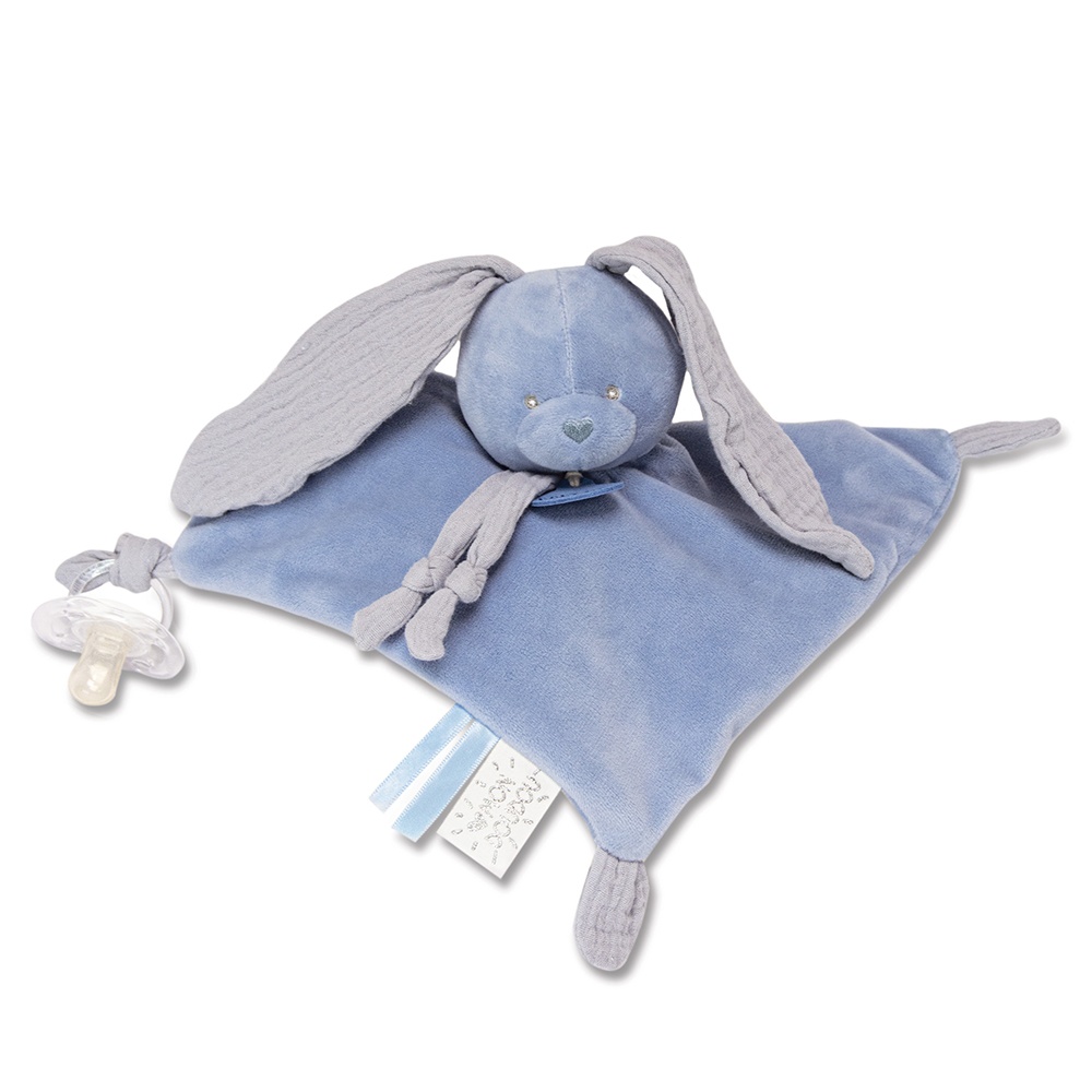 Doudou lapin bleu Mystère