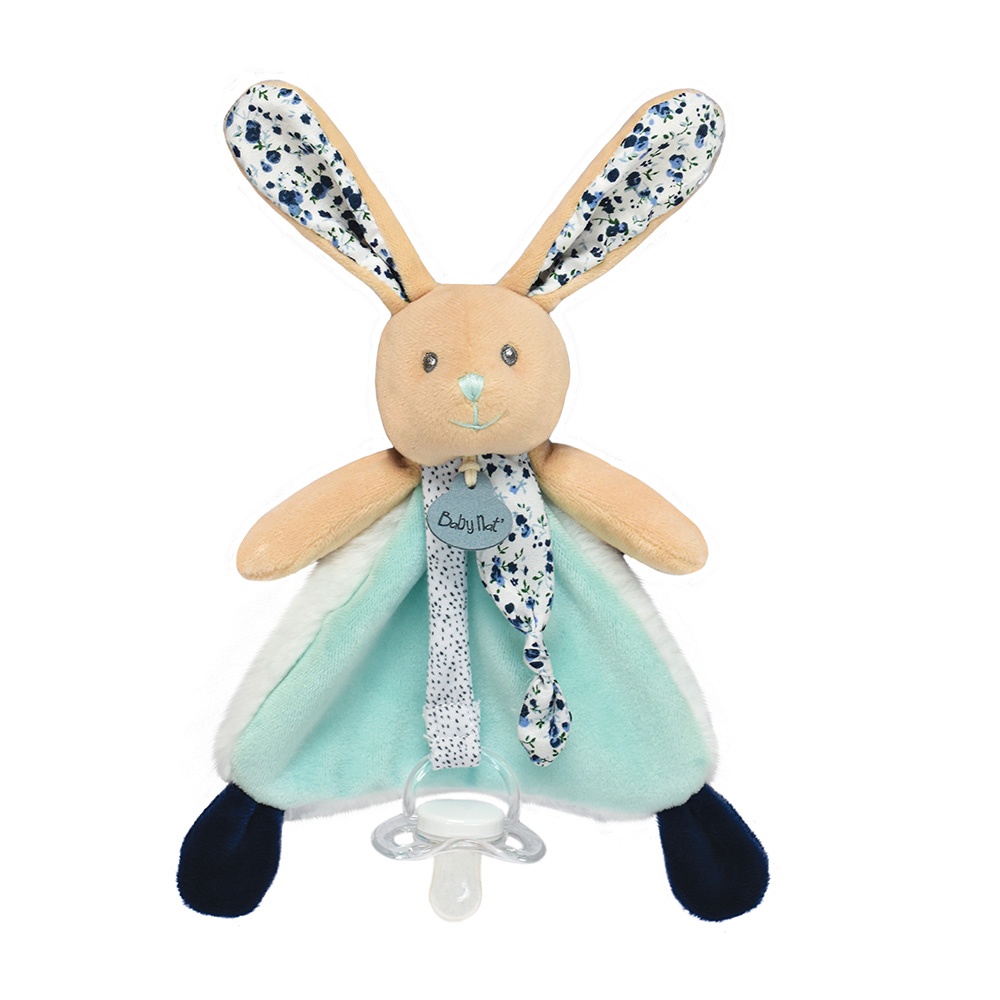 Doudou attache sucette lapin Poupi Marine Catégorie LES LAPINS