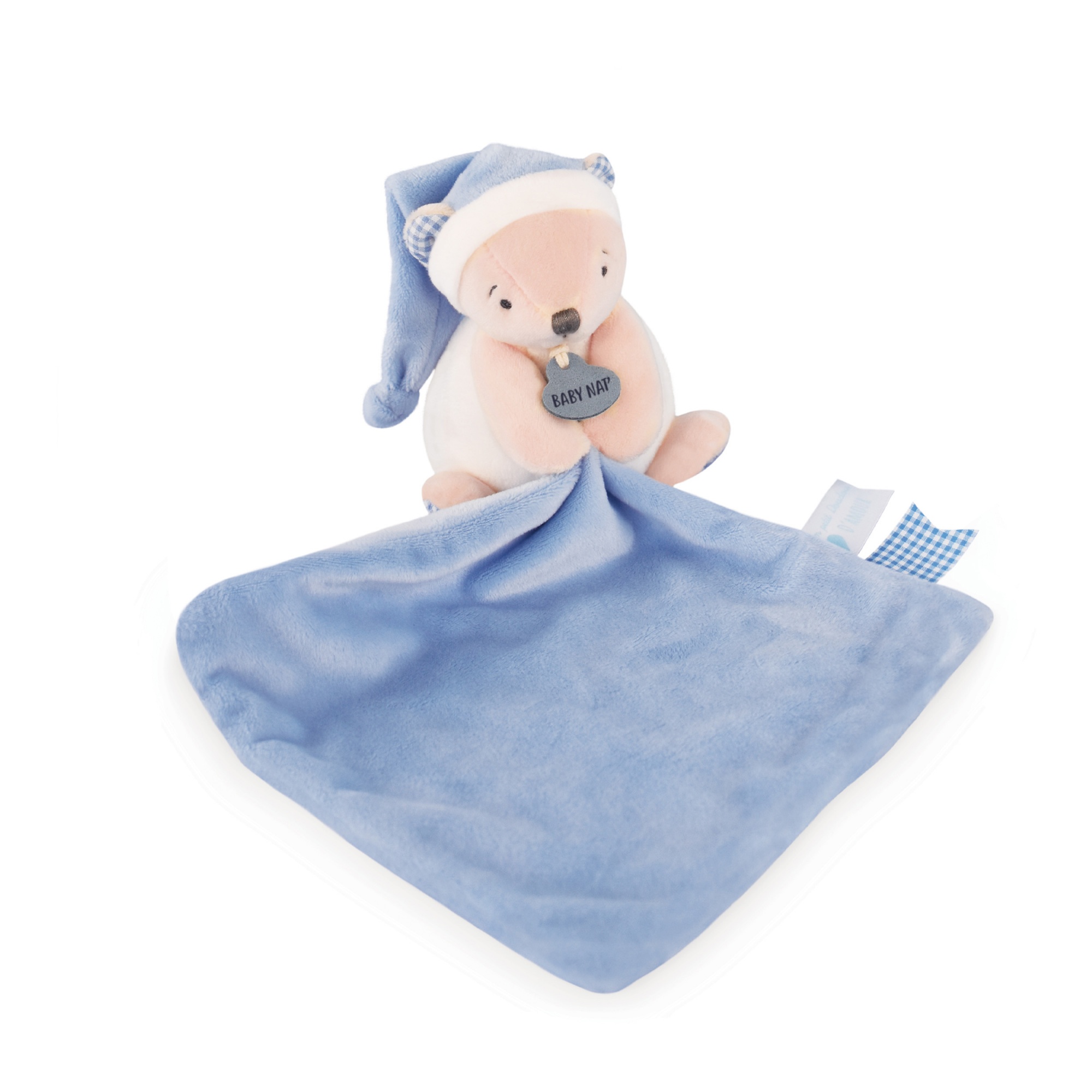 Peluche ourson bleu petit modèle avec Doudou Catégorie Les layettes