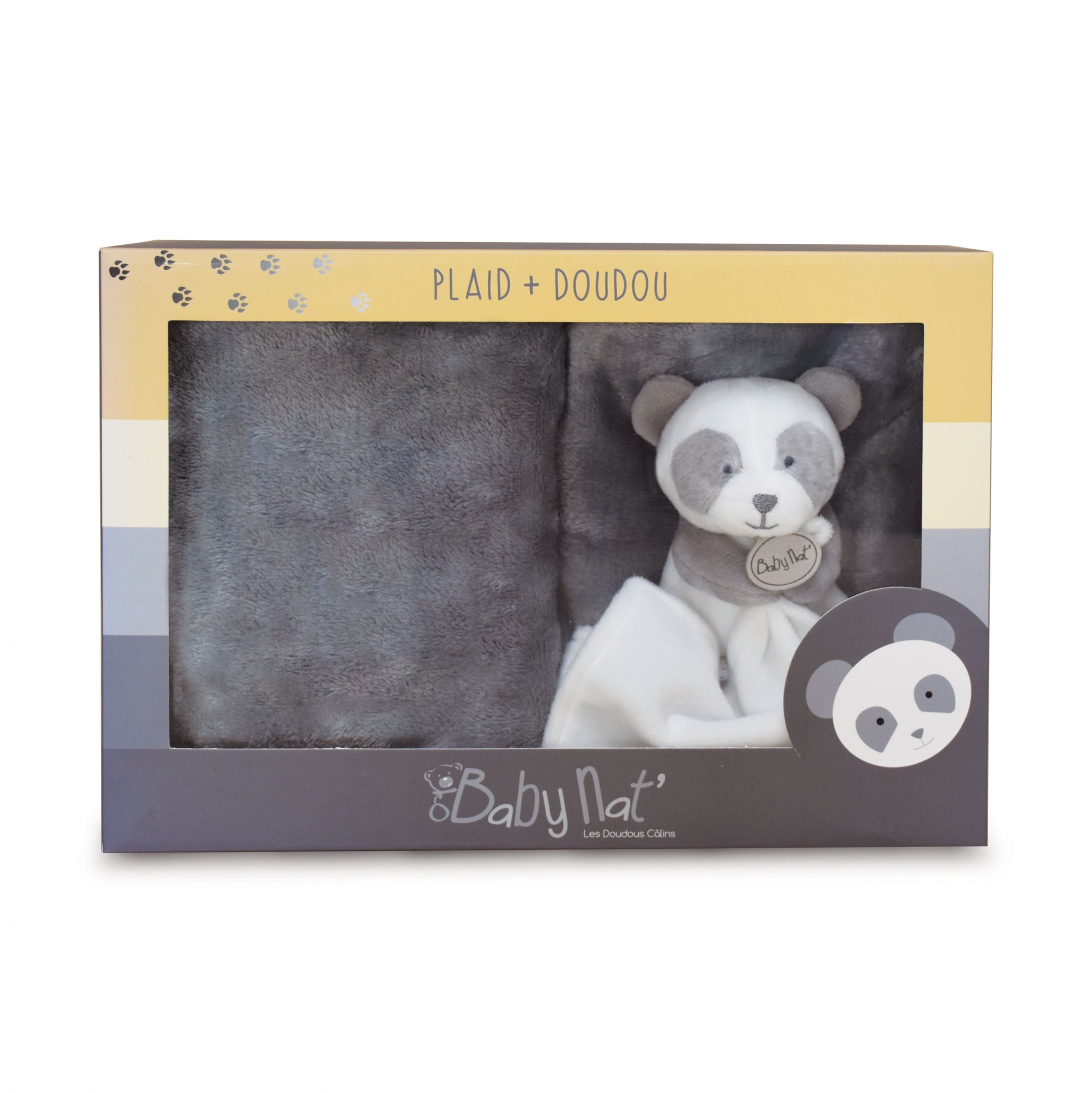 Doudou mouchoir lapin gris beige blanc étoiles BN094 Baby Nat d'occasion