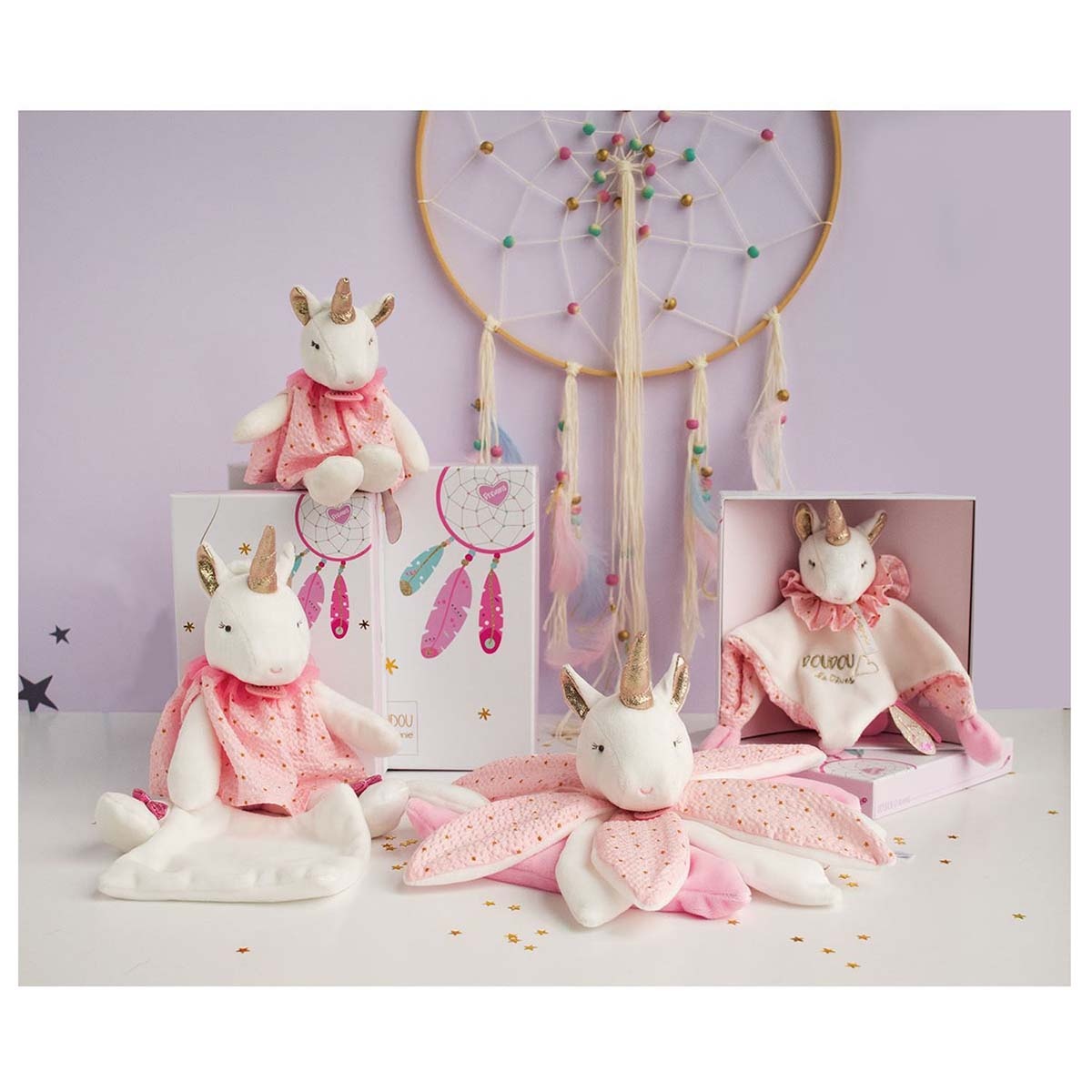 Doudou Licorne Petales