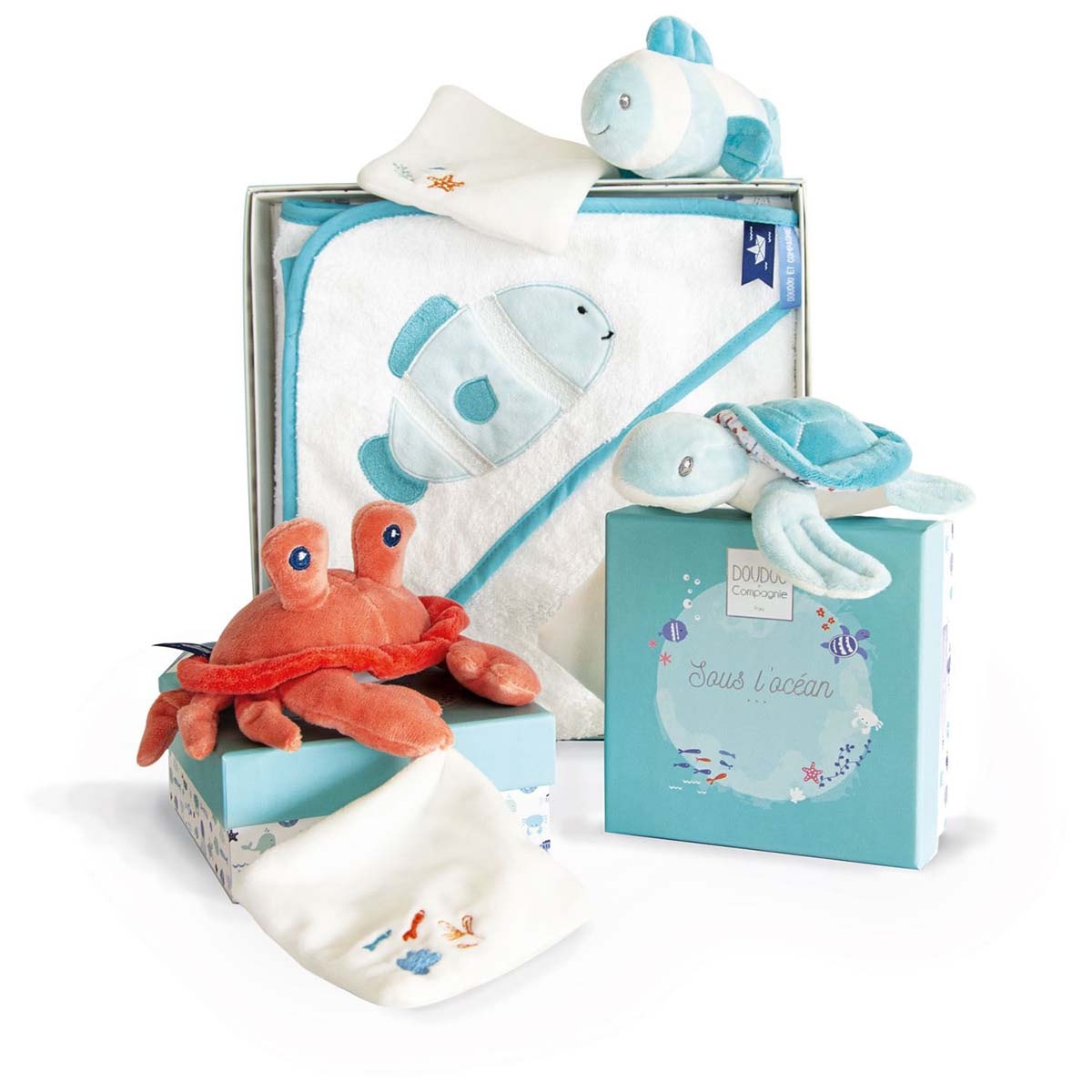 Doudou et compagnie Crabe avec doudou Corail